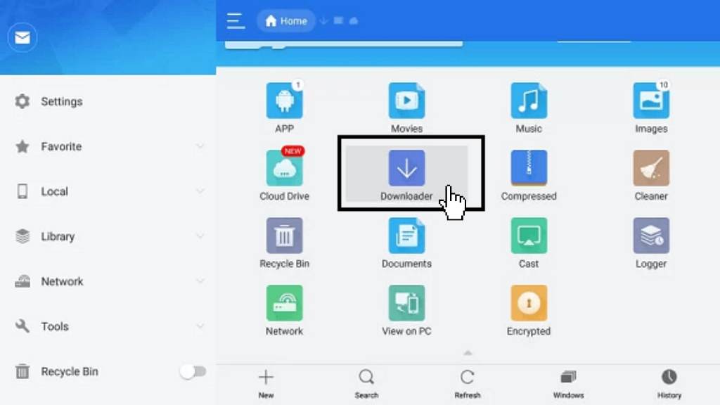 Apollo-on-firestick-tap-on-Downloader-option