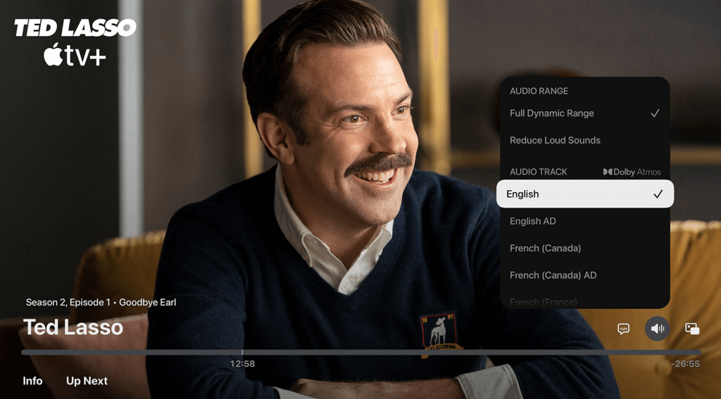 Choose Audio language for Apple TV