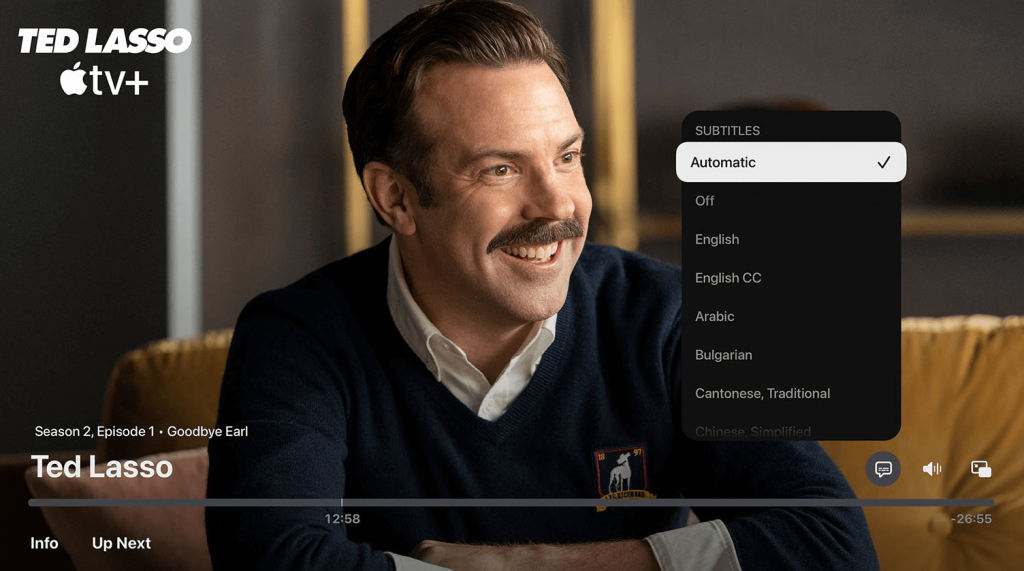 Choose Subtitle language for Apple TV