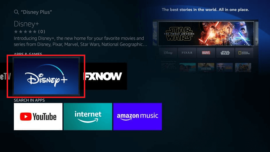 select Disney Plus app