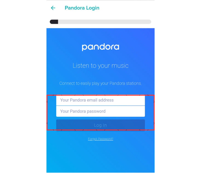 Log In to Pandora 