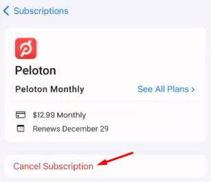 Cancel Peloton Membership on iPhone/iPad