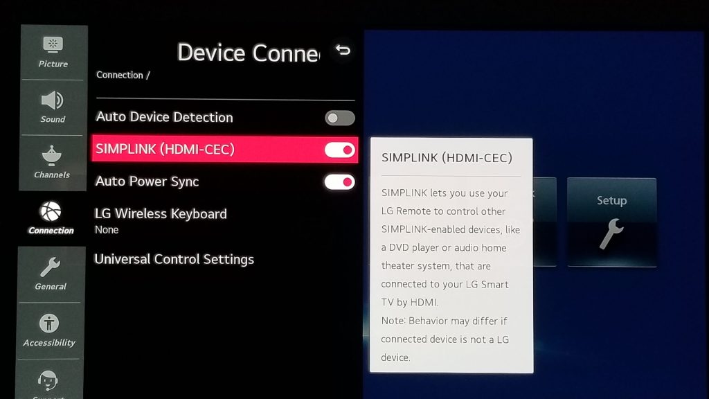 Turn Off SIMPLINK (HDMI-CEC) if LG TV Keeps Turning Off