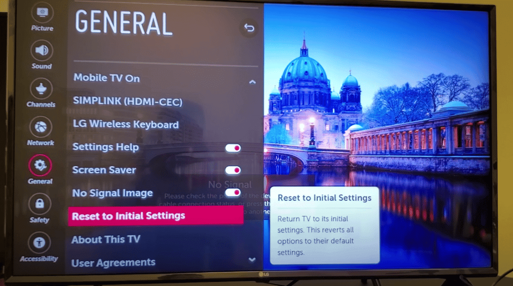 Factory Reset LG TV