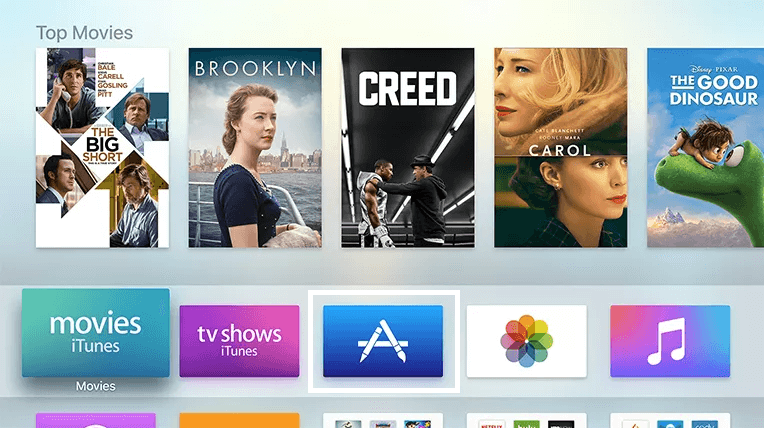 Open App Store on Apple TV