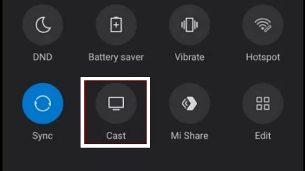 Tap Cast icon on Android smartphone