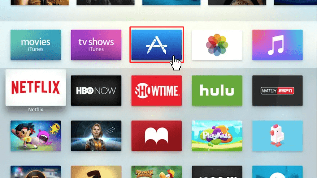 Open the App Store on your Apple TV