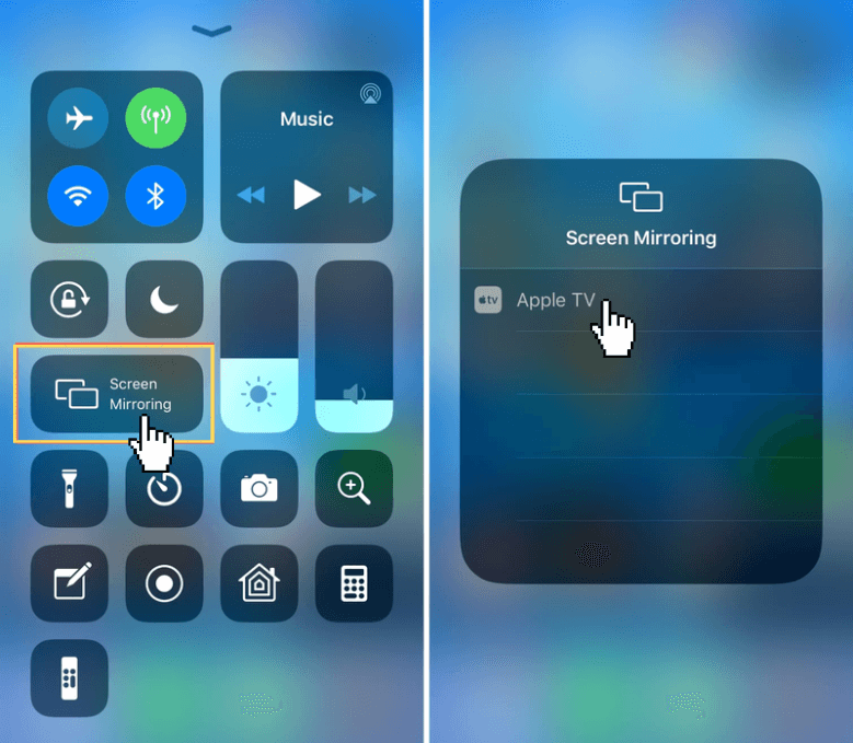 Tap the Screen Mirroring option