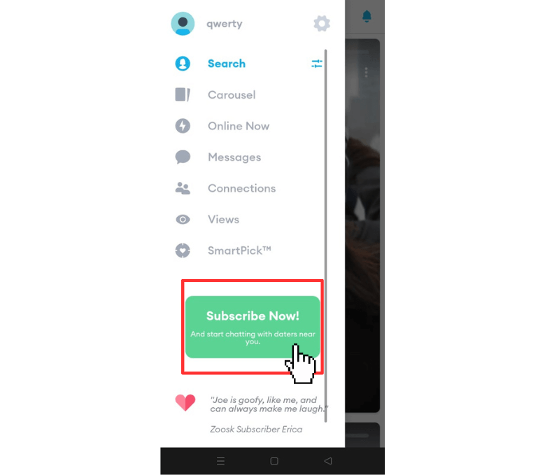 Zoosk seniors free trial-Click on the subscription option