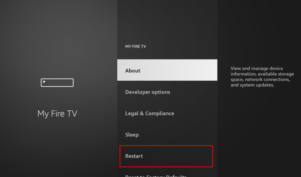 Restart Fire TV.