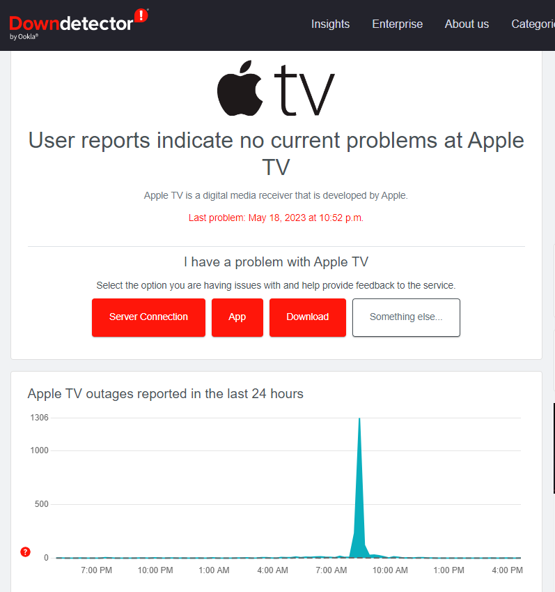 Check the Apple TV server status