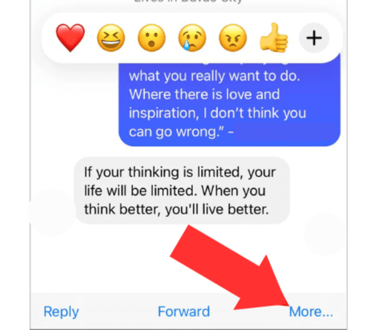 Tap on the More option on the messenger