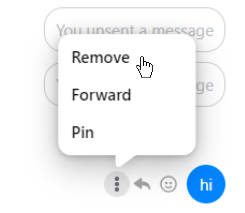 tap on the Remove option to delete the message