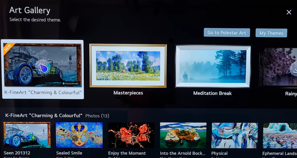 Download your piece of art to enable gallery mode on LG TV