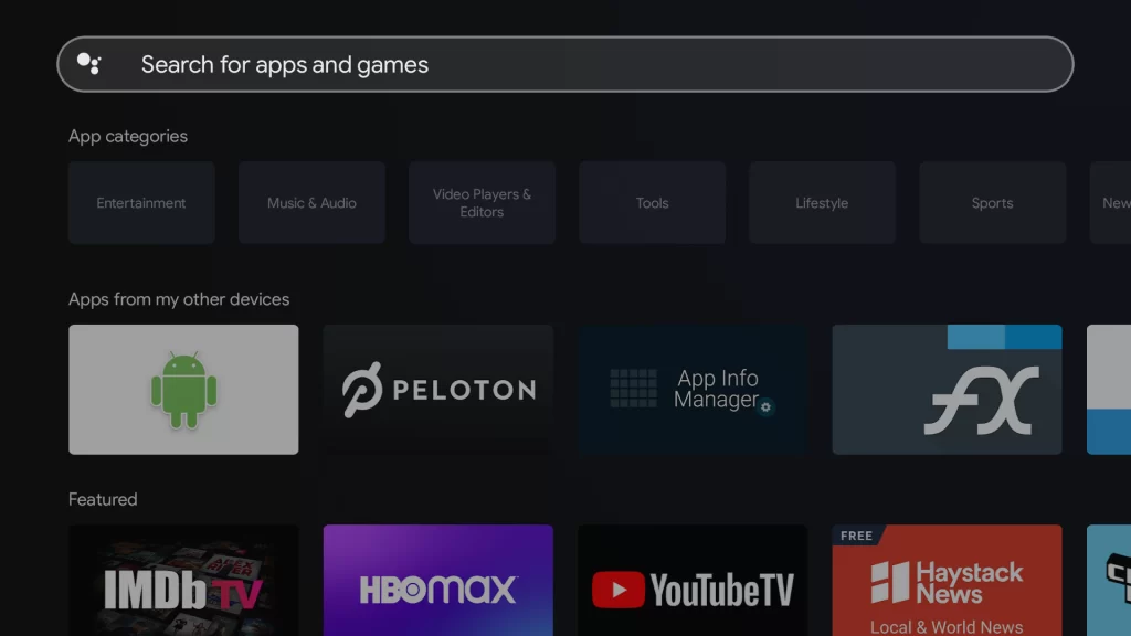 Enter the name of IPTV in the search field
