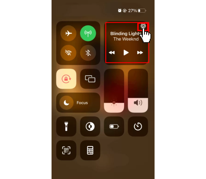 Tap on airplay icon on iPhone