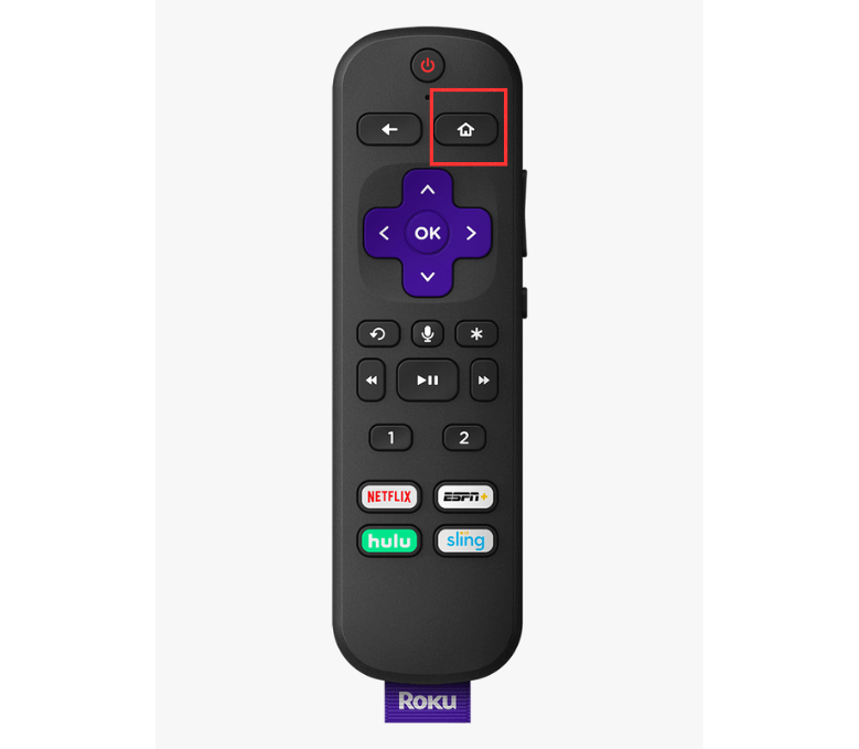 Press the Home button on the Roku remote