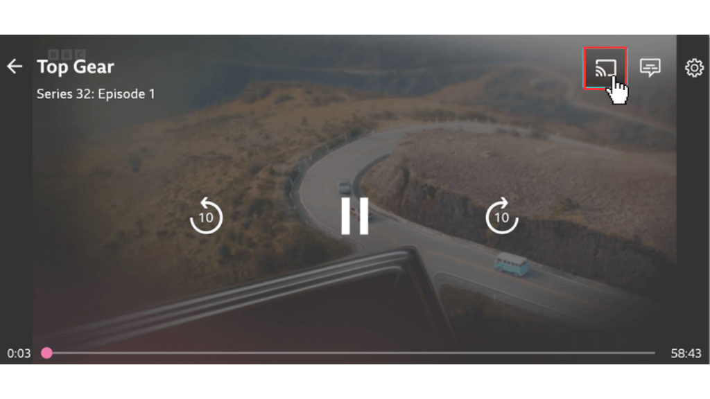 Tap on the Cast icon on the BBC iPlayer