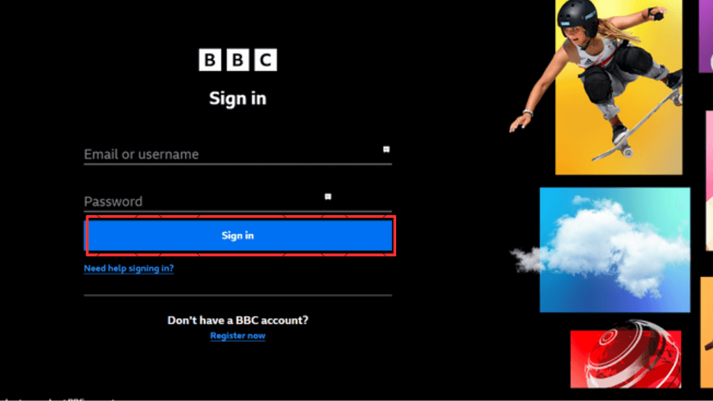 BBC iPlayer on Android TV: Proceed with sign in button