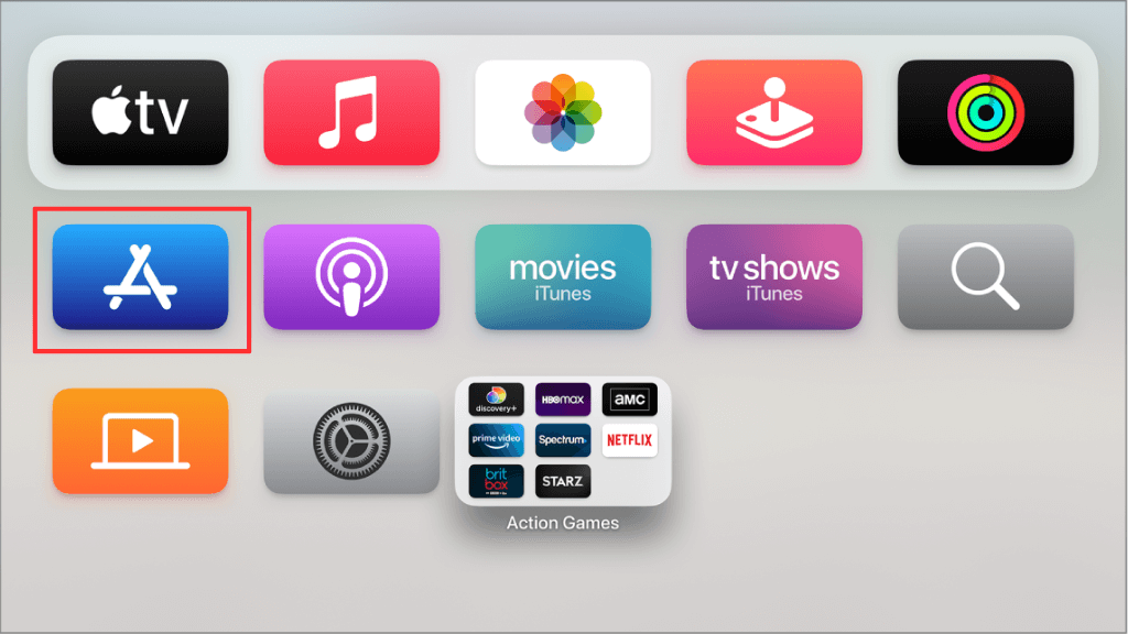 Select the App Store from Apple TV