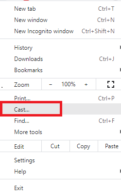 Click on Cast option