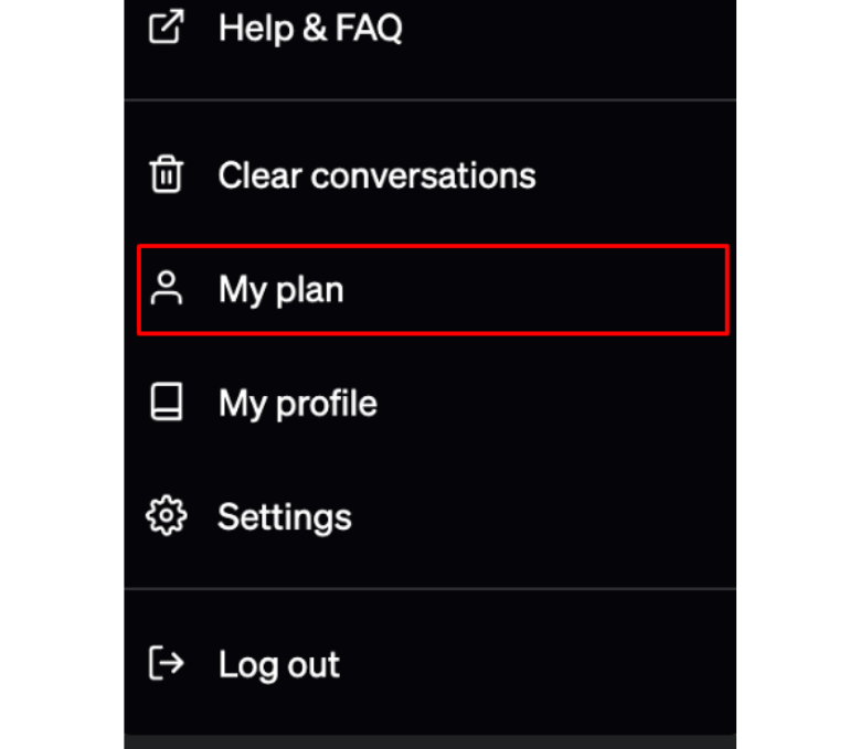 Select My Plan option