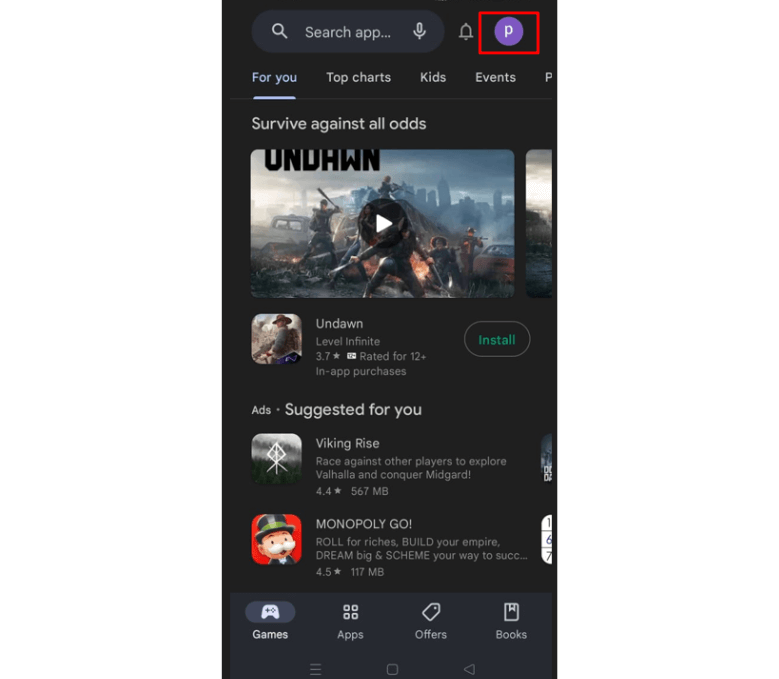 Cancel Nurx Subscription: Tap on the profile icon on the top