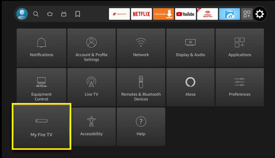 Select My Fire Tv option