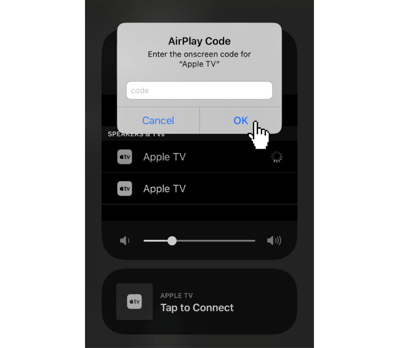 Enter the Passcode on the field to view FaceTime call on Apple TV 