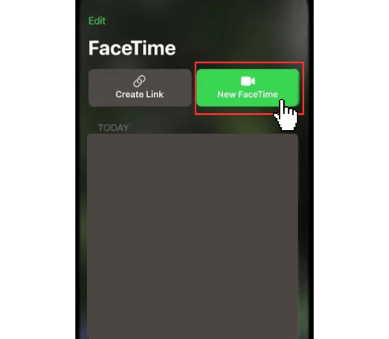 Select the New FaceTime option