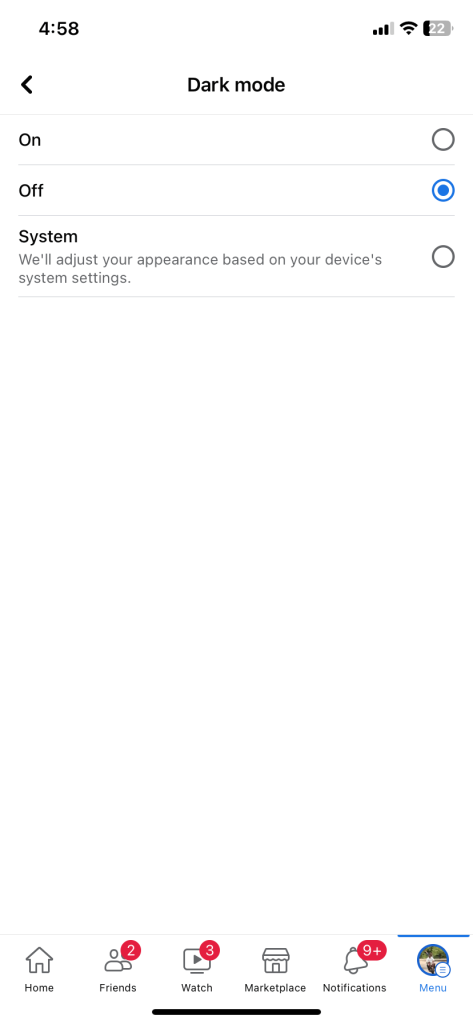 Turn On Facebook Dark Mode