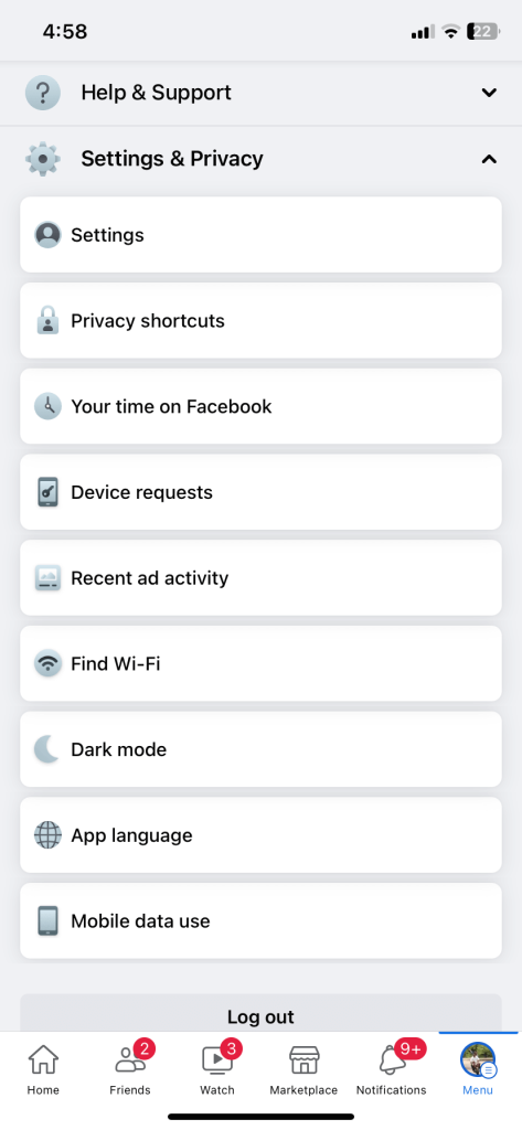 Select Settings & Privacy