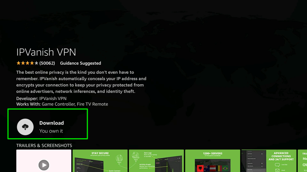 Install IPVanish VPN on Firestick