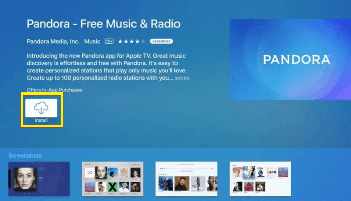 Get Pandora on Apple TV