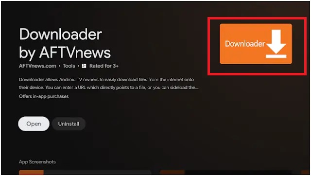 Get Downloader on Android TV