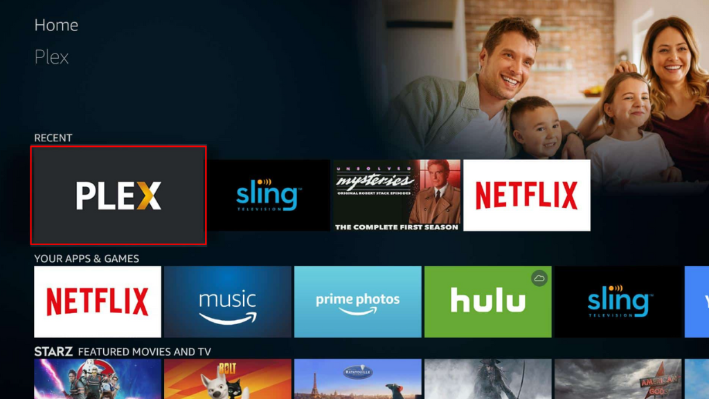 Select the plex application on Firestick