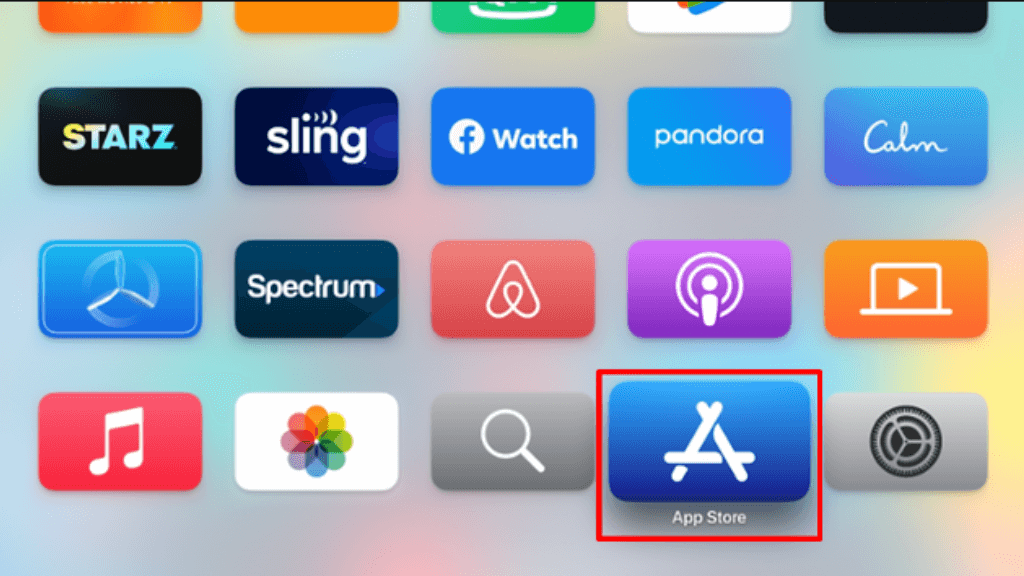 Select the App Store on your Apple TV