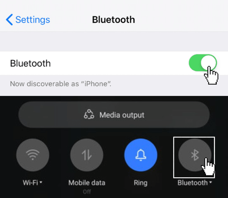 Turn on the Bluetooth on your smartphone
