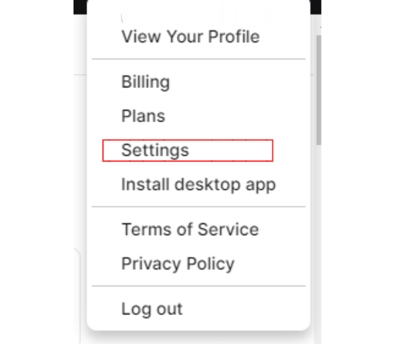 Splice Free Trial: Select the Settings option