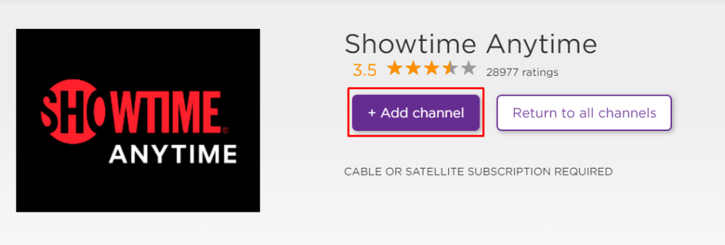 Add SHOWTIME Anytime channel
