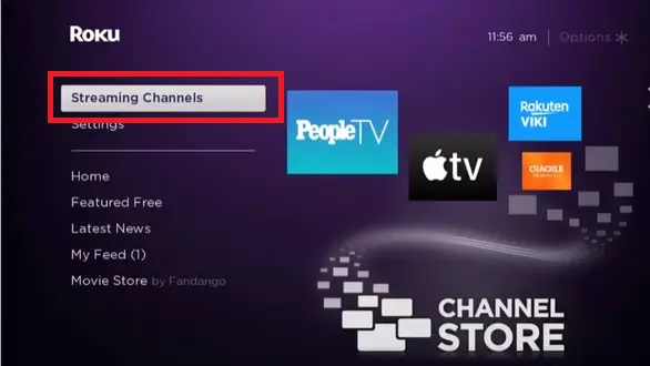 Tap on Streaming channels