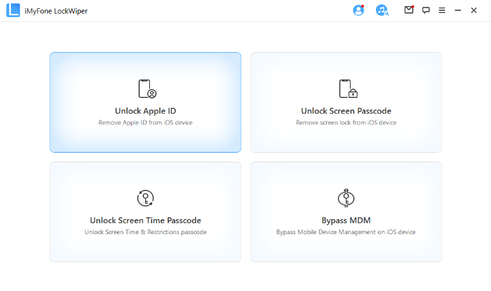Launch iMyFone LockWiper and choose the Unlock Apple ID.