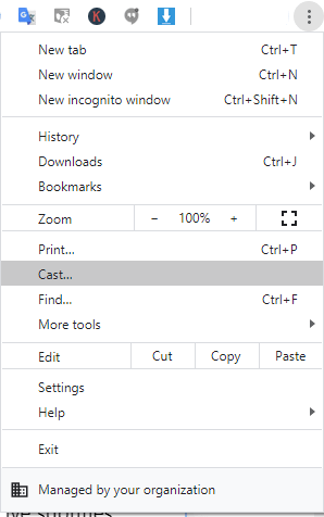 Select the Cast option from three dots