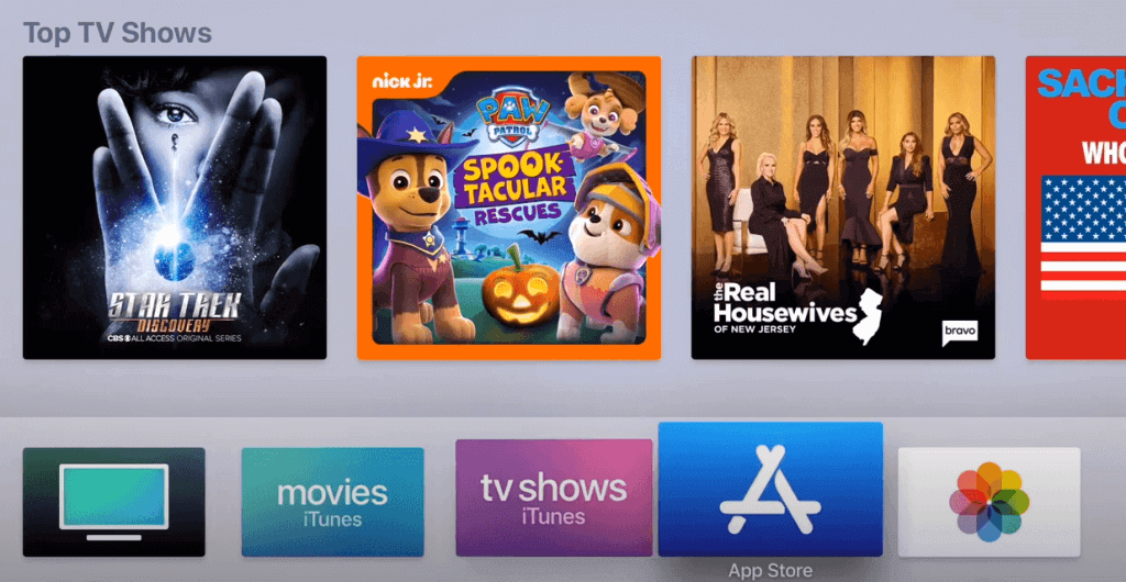 Select the App Store on Apple TV