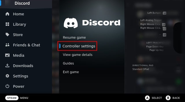 Select the Controller Settings option
