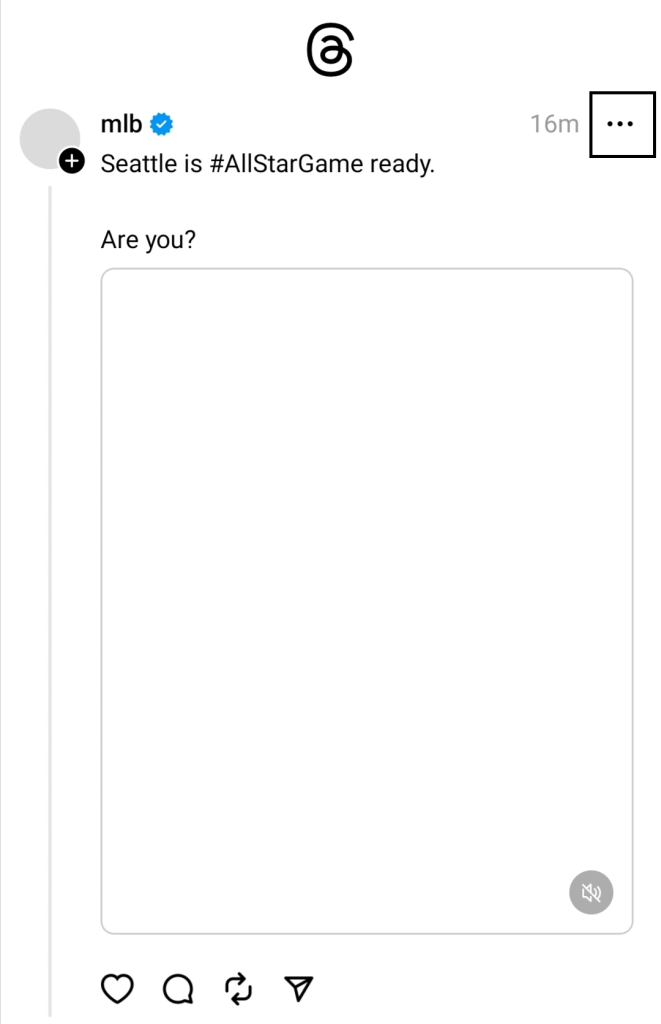 Click the three dots on the Threads post