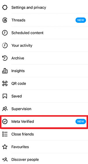 Select Meta Verified