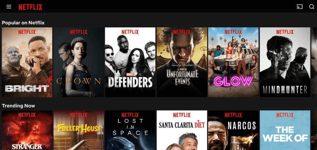 Select Cast icon to stream Netflix on Sony TV