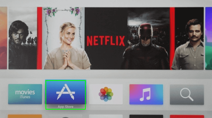 To Select App Store on Apple TV