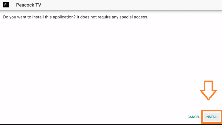 Click on Install to Install Peacock TV on Firestick